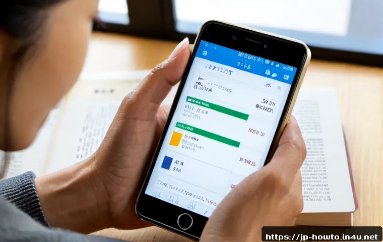 책 요약 앱 활용법 - Photorealistic close-up of a Japanese woman in her 40s using a book summary app on a smartphone at a...